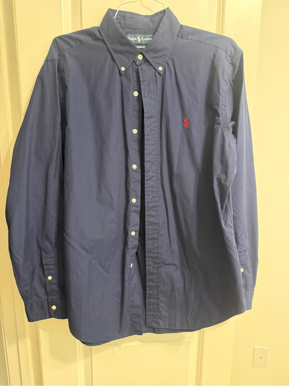 Ralph Lauren Navy Blue Button-Down Oxford Shirt